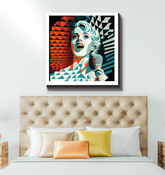 Rockabilly Rhythms canvas close-up detail